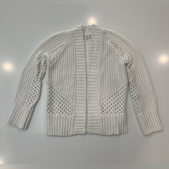NWOT never worn abercrombie open front cardigan beige XXS open weave detail - Picture 3 of 8